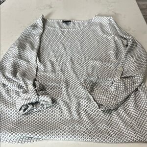 Ann Taylor Factory Black and White Oversized 3/4 Sleeve Blouse